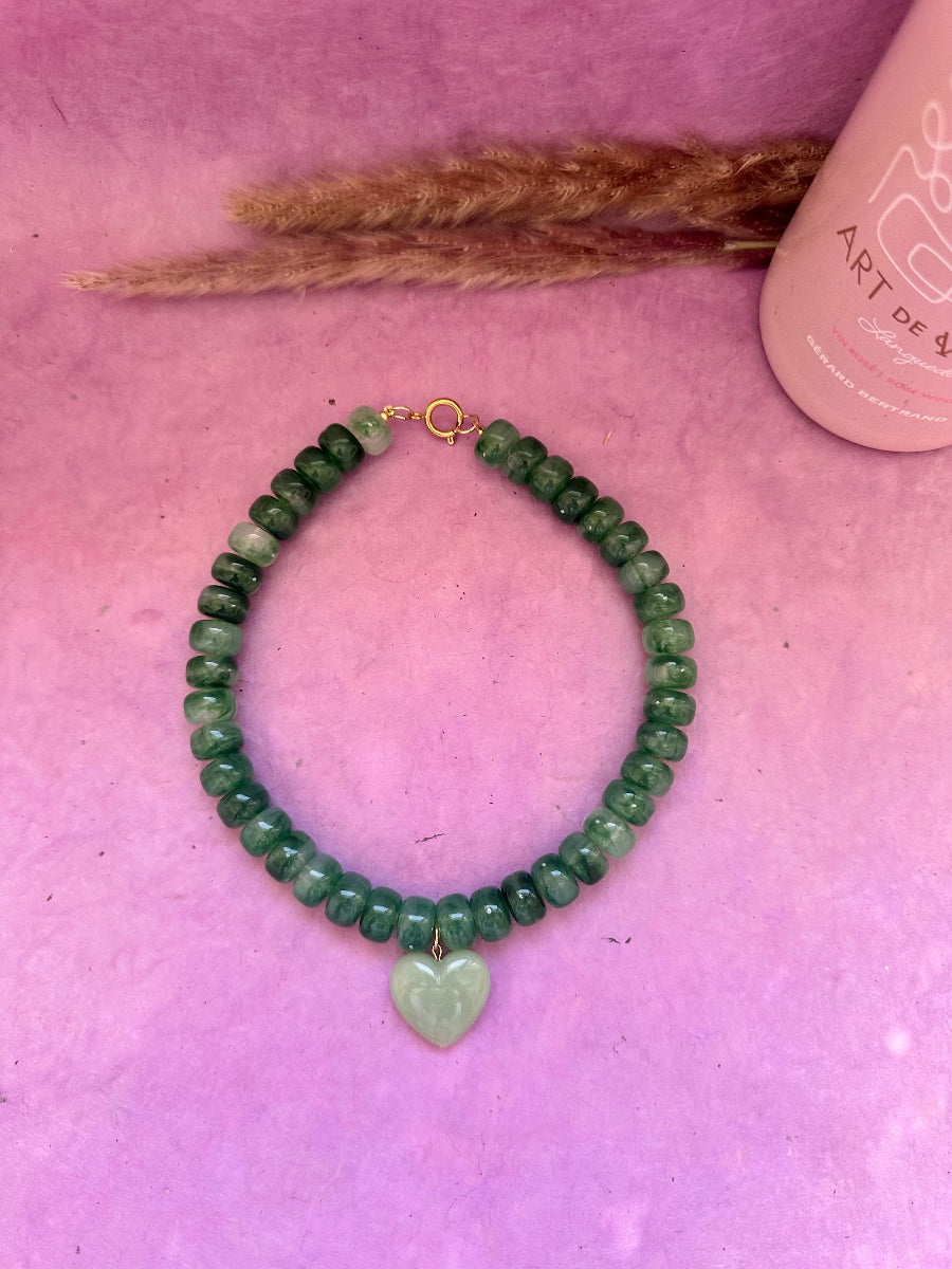 Collier de perles CLAUDIE – Collier cœur coloré fait main-Colliers-Camilmari Bijoux-Camilmari Bijoux.