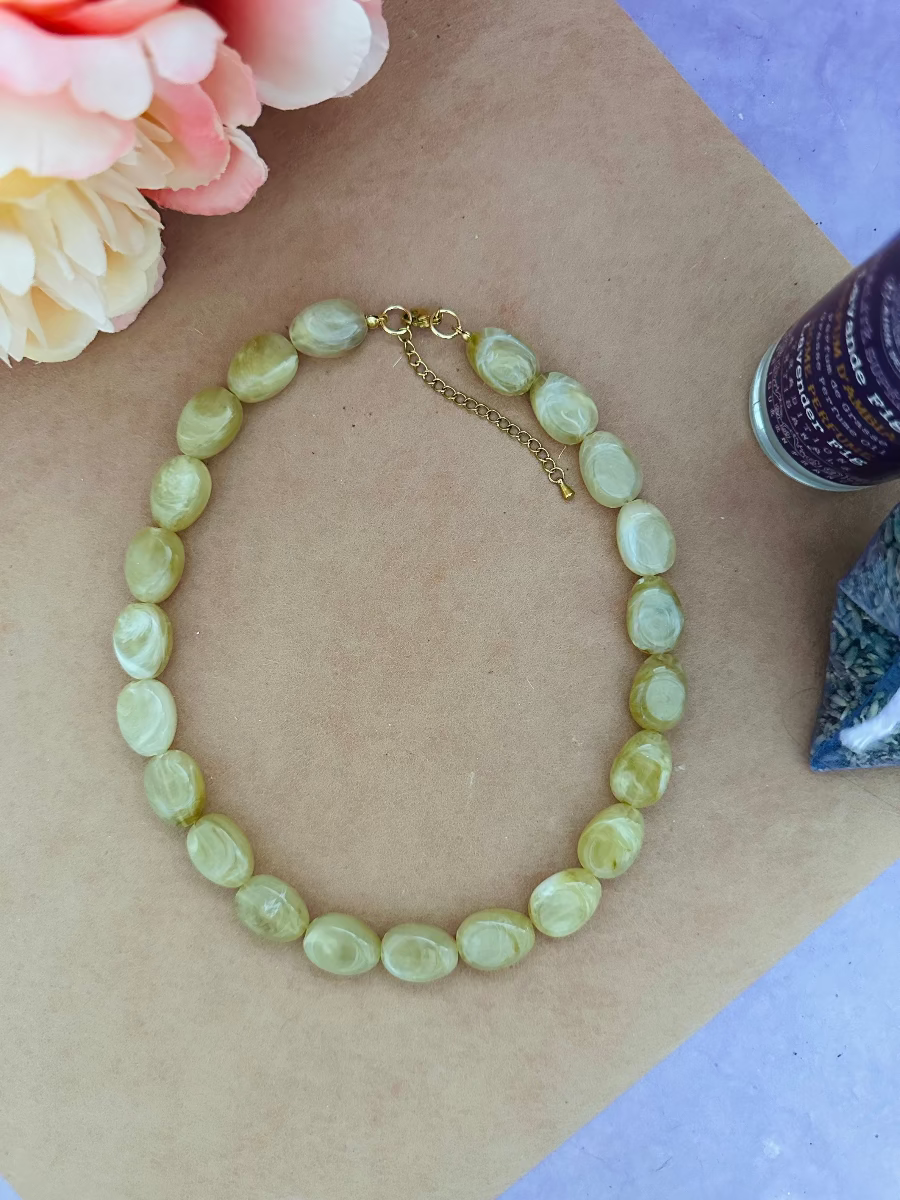 Collier de perles ovales beige écru - Camilmari Bijoux