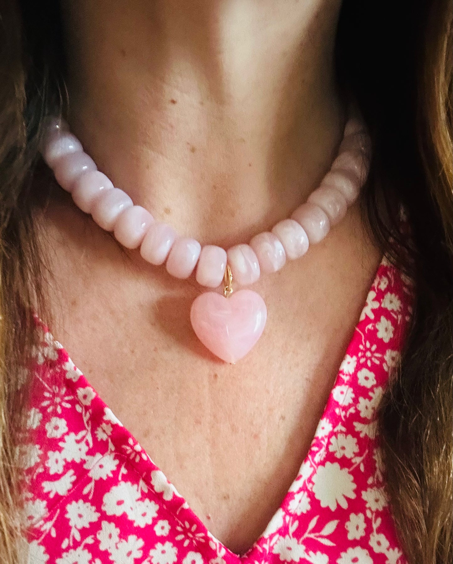 Collier de perles CLAUDIE – Collier cœur coloré fait main - Camilmari Bijoux