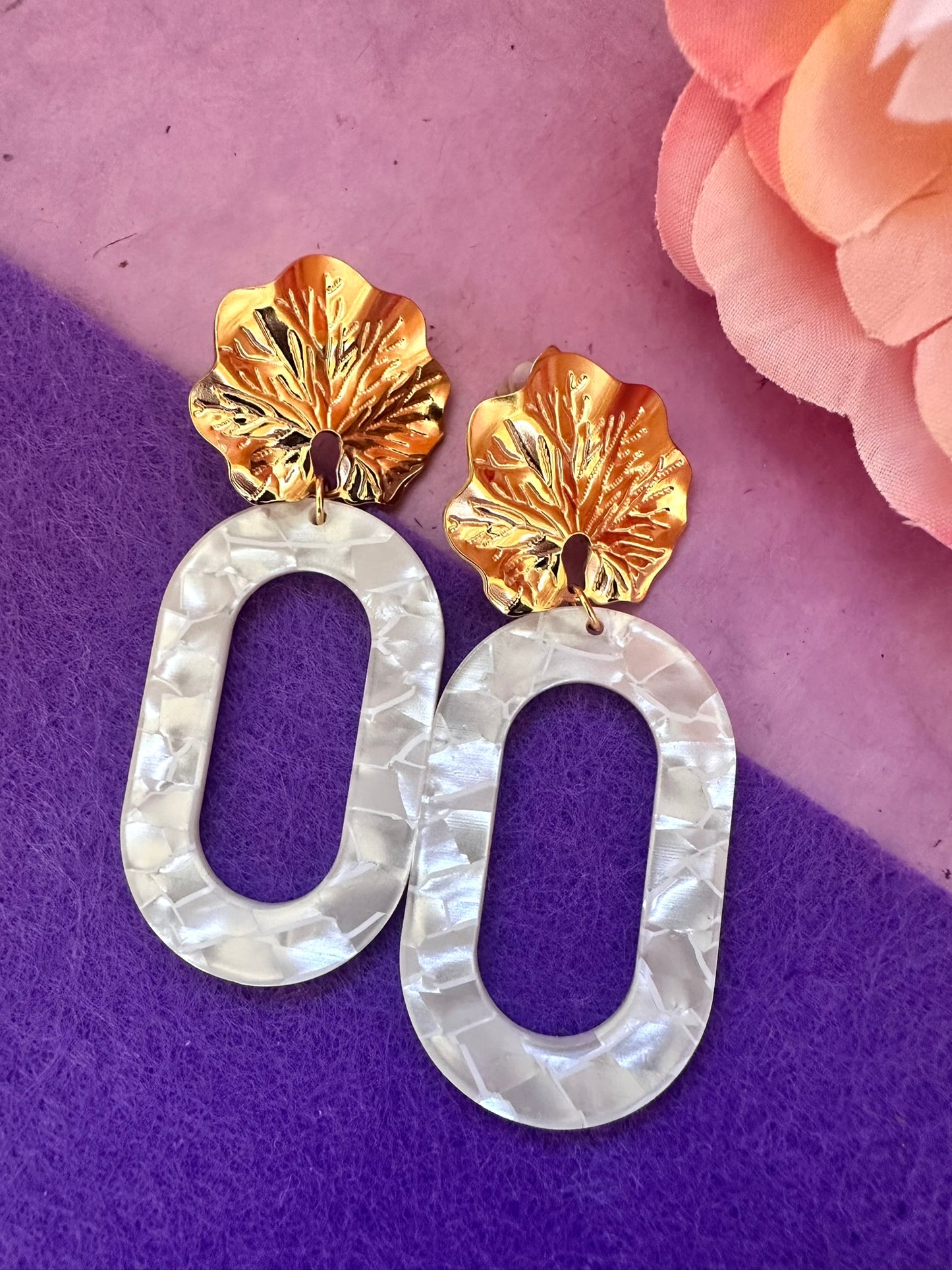 Boucles d’oreilles ISAURE – Fantaisie élégantes géométriques ovales-Boucles d'oreilles-Camilmari Bijoux-Camilmari Bijoux.