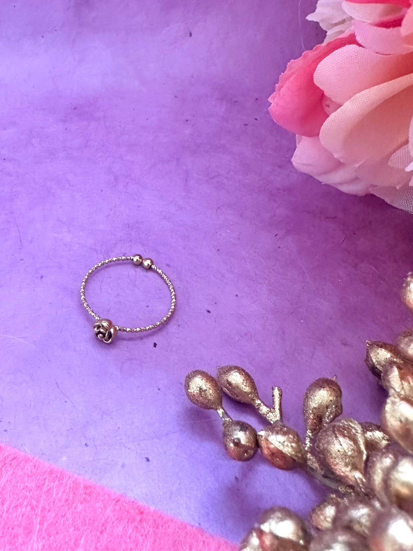 Bague ÉLÉANORE – Bague fine fleur dorée en acier inoxydable-Bague-Camilmari Bijoux-Camilmari Bijoux.