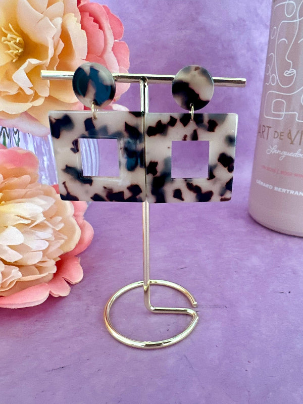 Boucles d’oreilles carrées léopard ALBA - Camilmari Bijoux -