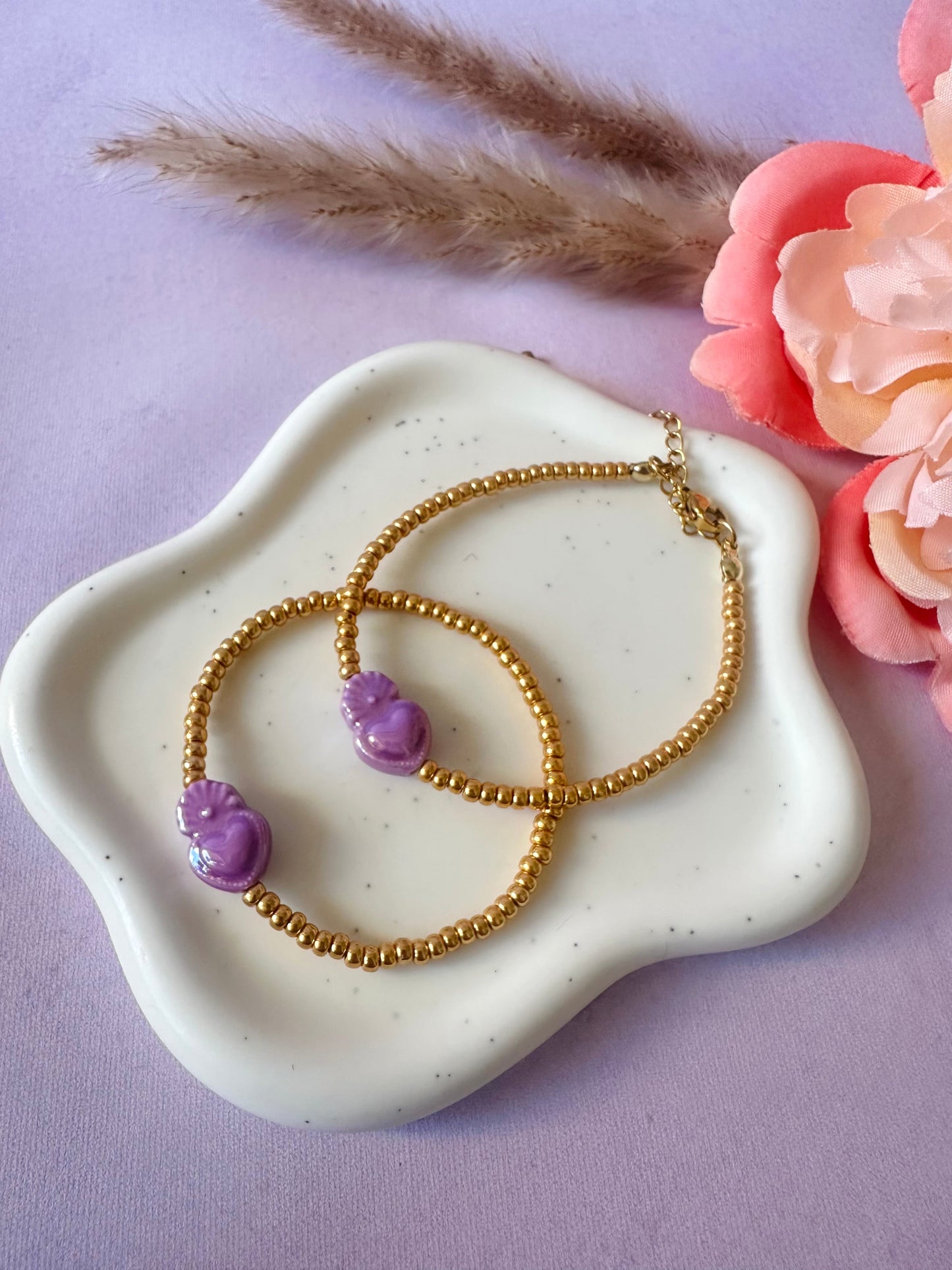 Bracelet cœur ex voto AMORE - Camilmari Bijoux - Lilas