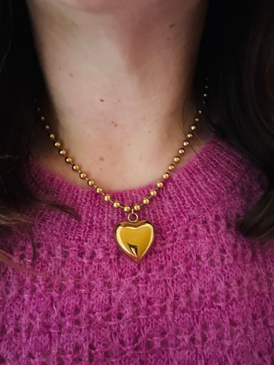 Collier coeur doré FAUSTINE - Camilmari Bijoux -