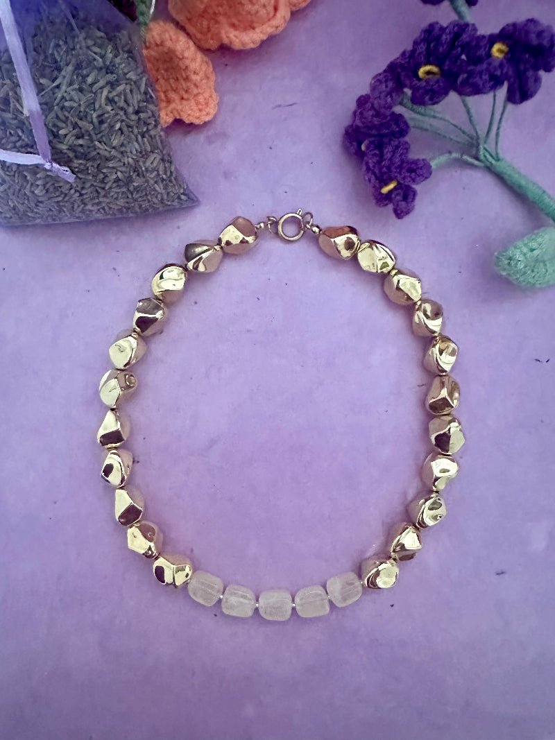 Collier EMY – Collier de perles doré et blanc moderne et raffiné - Camilmari Bijoux -