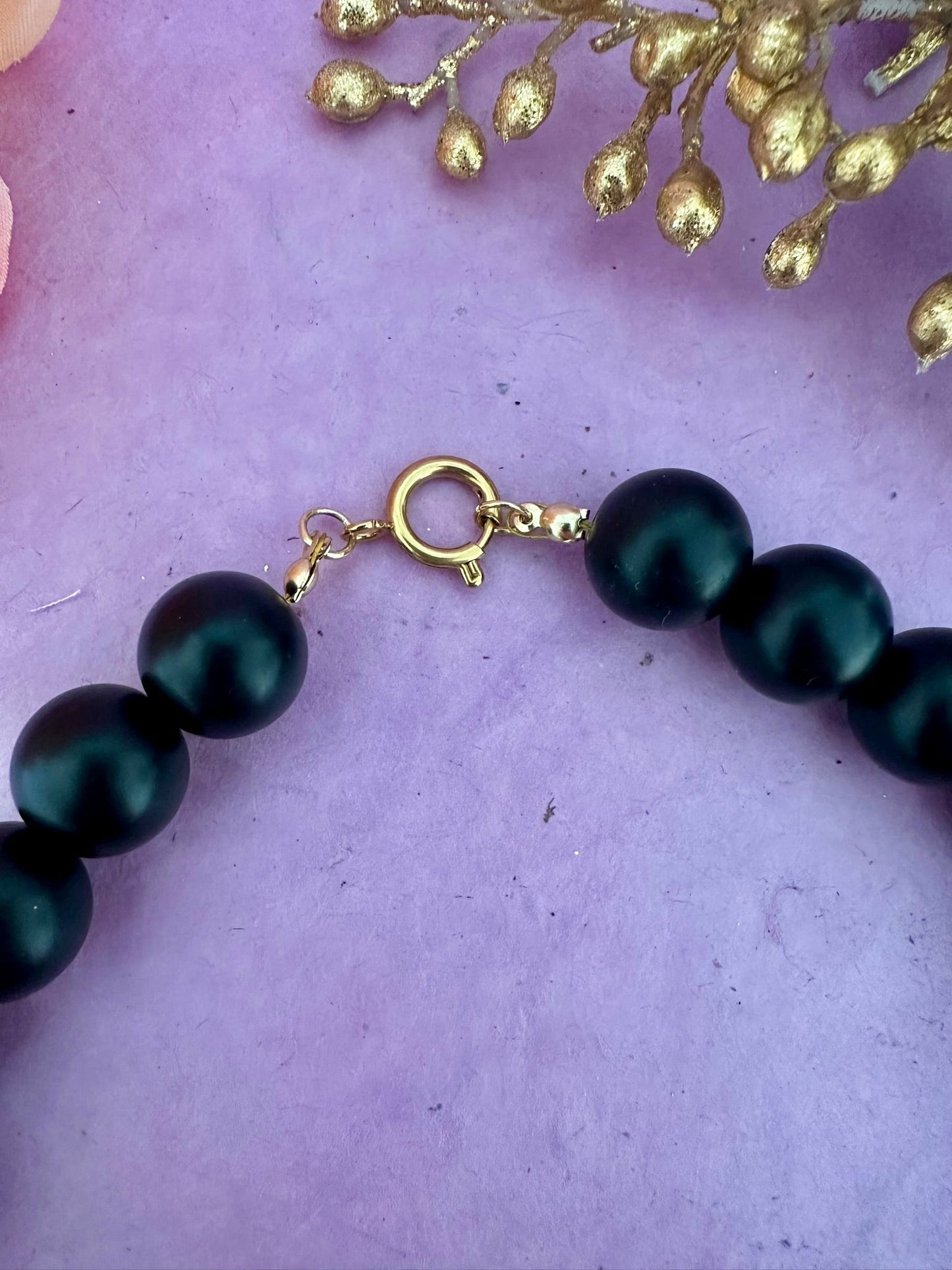 Collier fantaisie AMARA – Collier noir de perles fait main - Camilmari Bijoux -