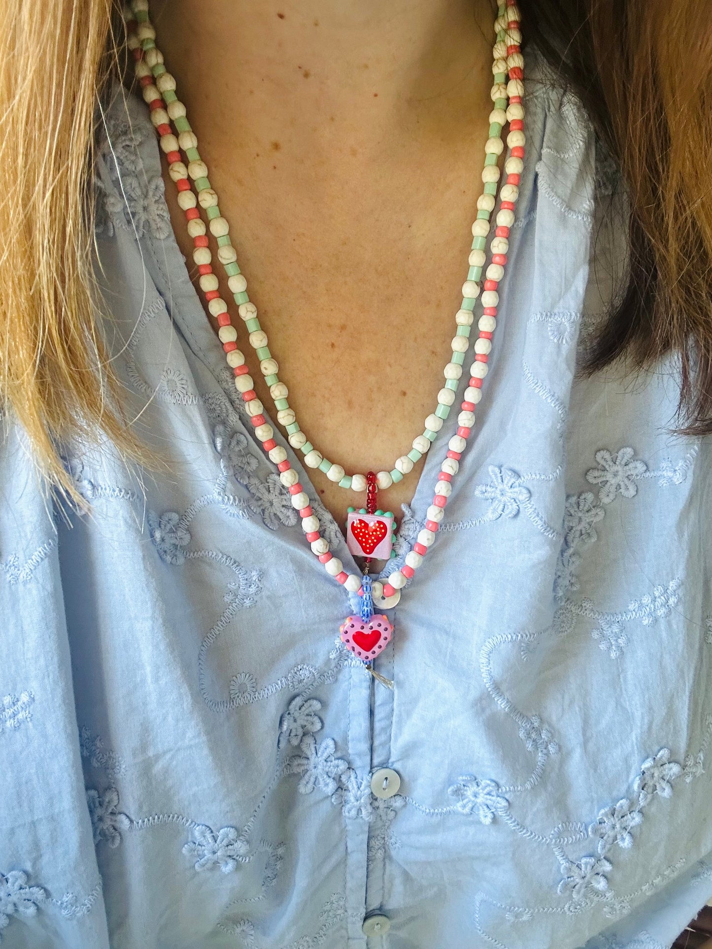 Collier long fantaisie TALIA - Camilmari Bijoux - Corail