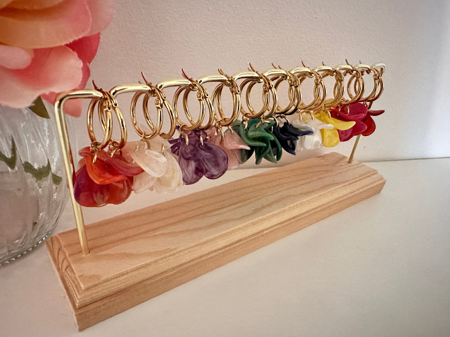 Boucles d'oreilles créoles fleuries à pétales