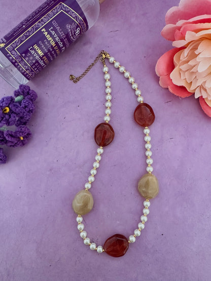 Collier perles blanches fantaisie JEANNETTE, Camilmari Bijoux, vue 5