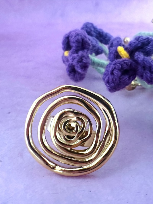 Bague ENORA rose acier inoxydable - Camilmari Bijoux