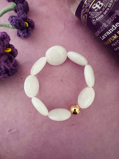 Bracelet de perles en acrylique Sienna coloris blanc - Camilmari Bijoux