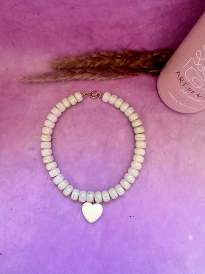  Collier de perles CLAUDIE – Collier cœur coloré fait main-Colliers-Camilmari Bijoux-Camilmari Bijoux.