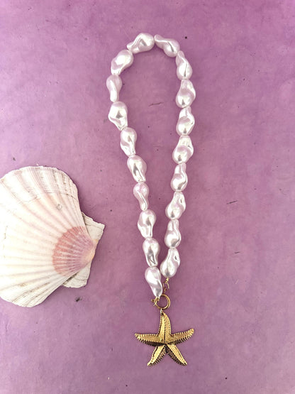 Collier de perles blanc effet nacre Thalassa inspiration marine - Camilmari Bijoux