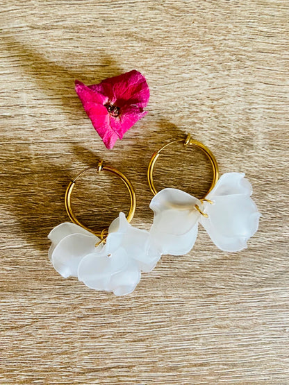  Créoles CAMILLE 20 mm - Boucles d'oreilles à pétales colorés assemblées à la main-Boucles d'oreilles-Camilmari Bijoux-Camilmari Bijoux.