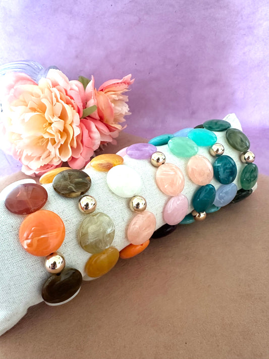 Bracelet SIENNA multicolore – Bracelet de perles fantaisie fait main