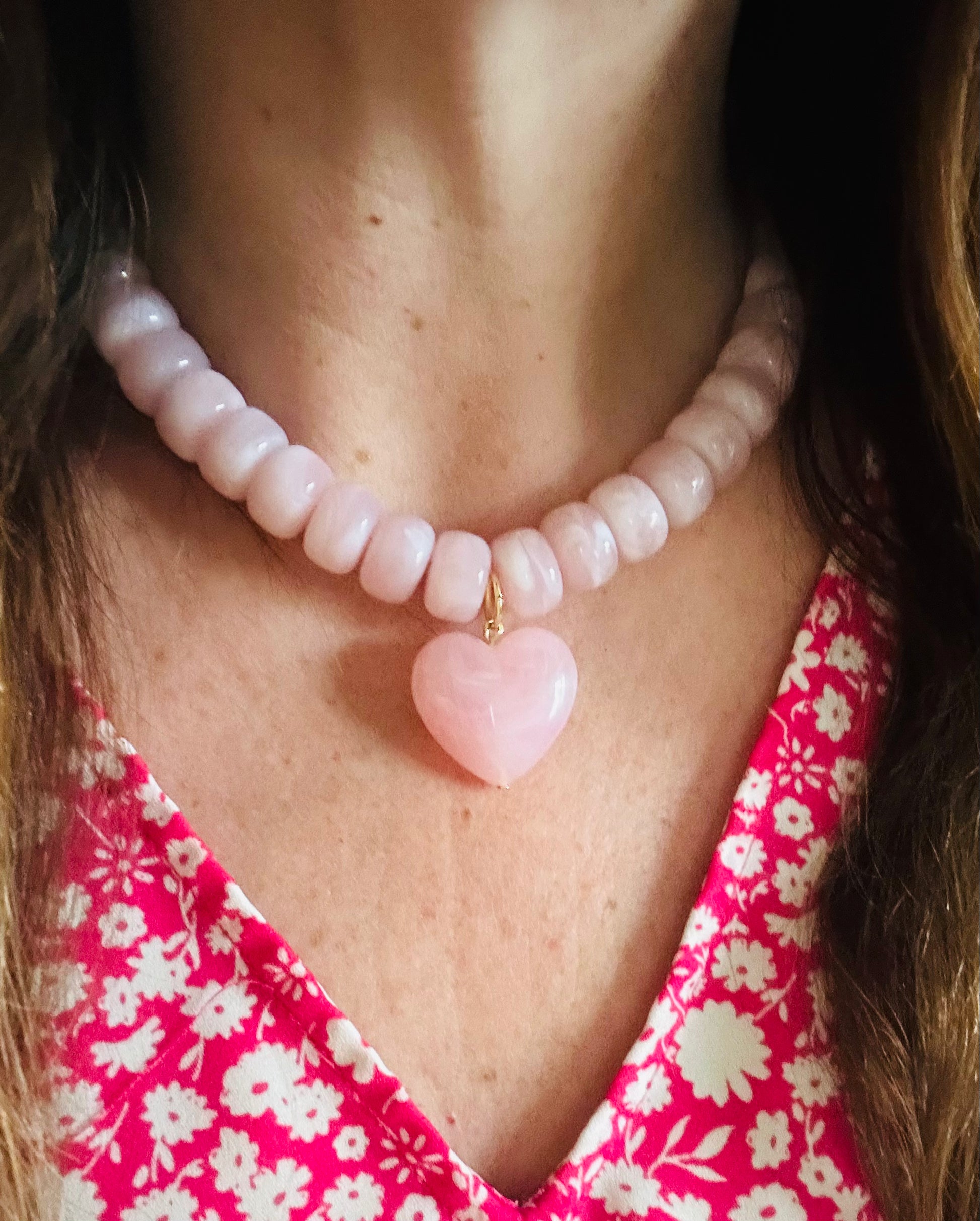 Collier de perles CLAUDIE – Collier cœur coloré fait main - Camilmari Bijoux