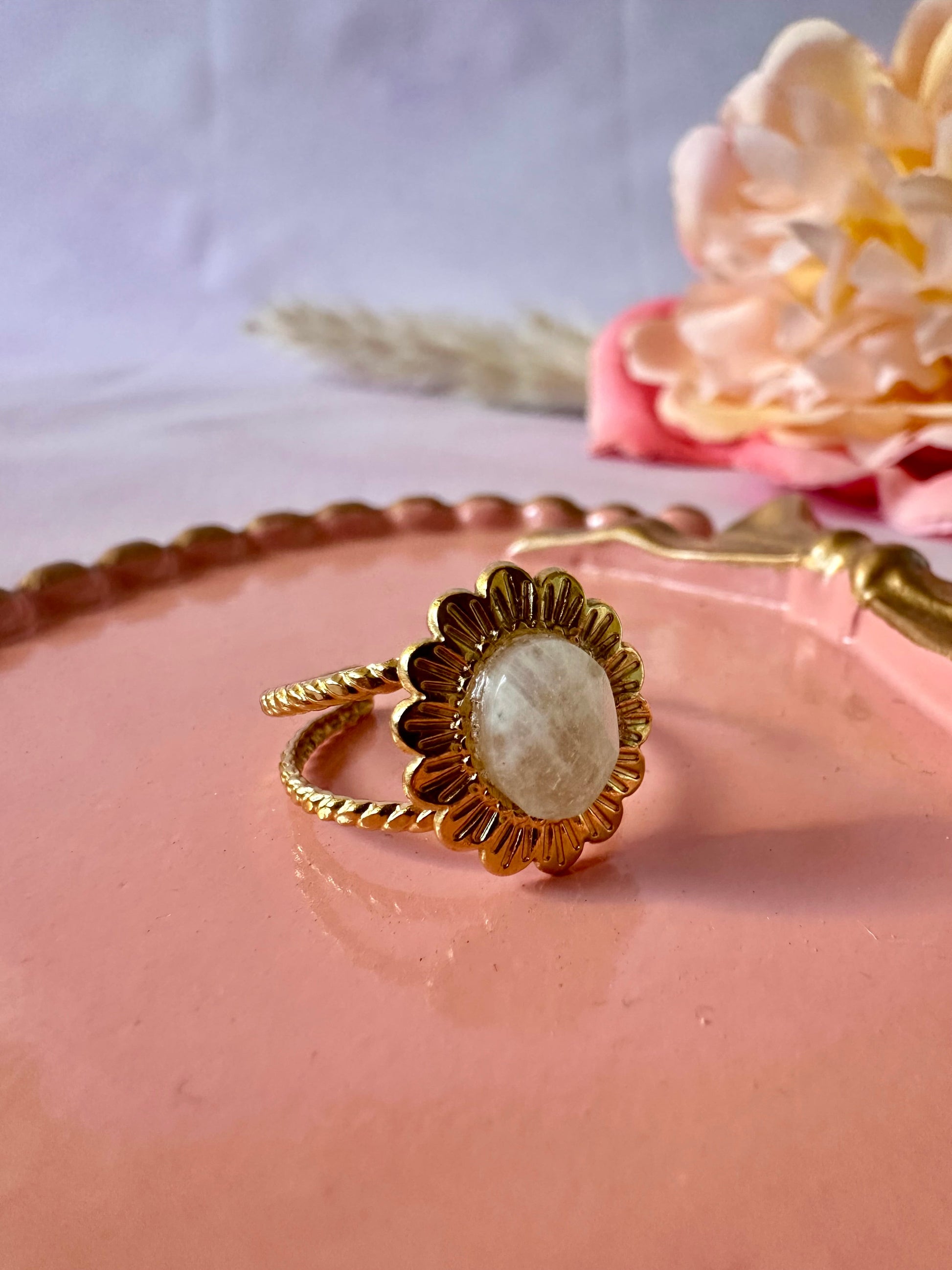 Bague avec pierre naturelle OPALINE - Camilmari Bijoux - 