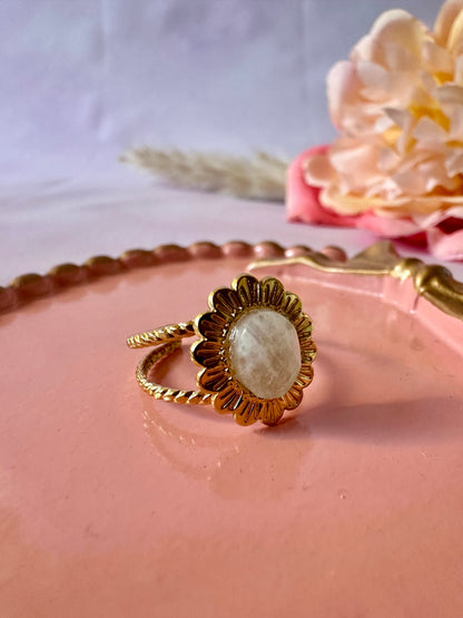 Bague avec pierre naturelle OPALINE - Camilmari Bijoux - 