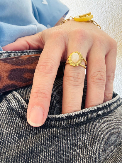 Bague avec pierre naturelle OPALINE - Camilmari Bijoux - 