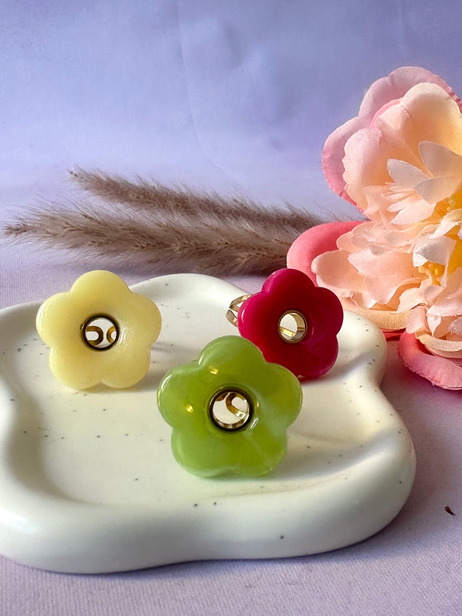 Bague grosse fleur FLORE - Camilmari Bijoux - Rose