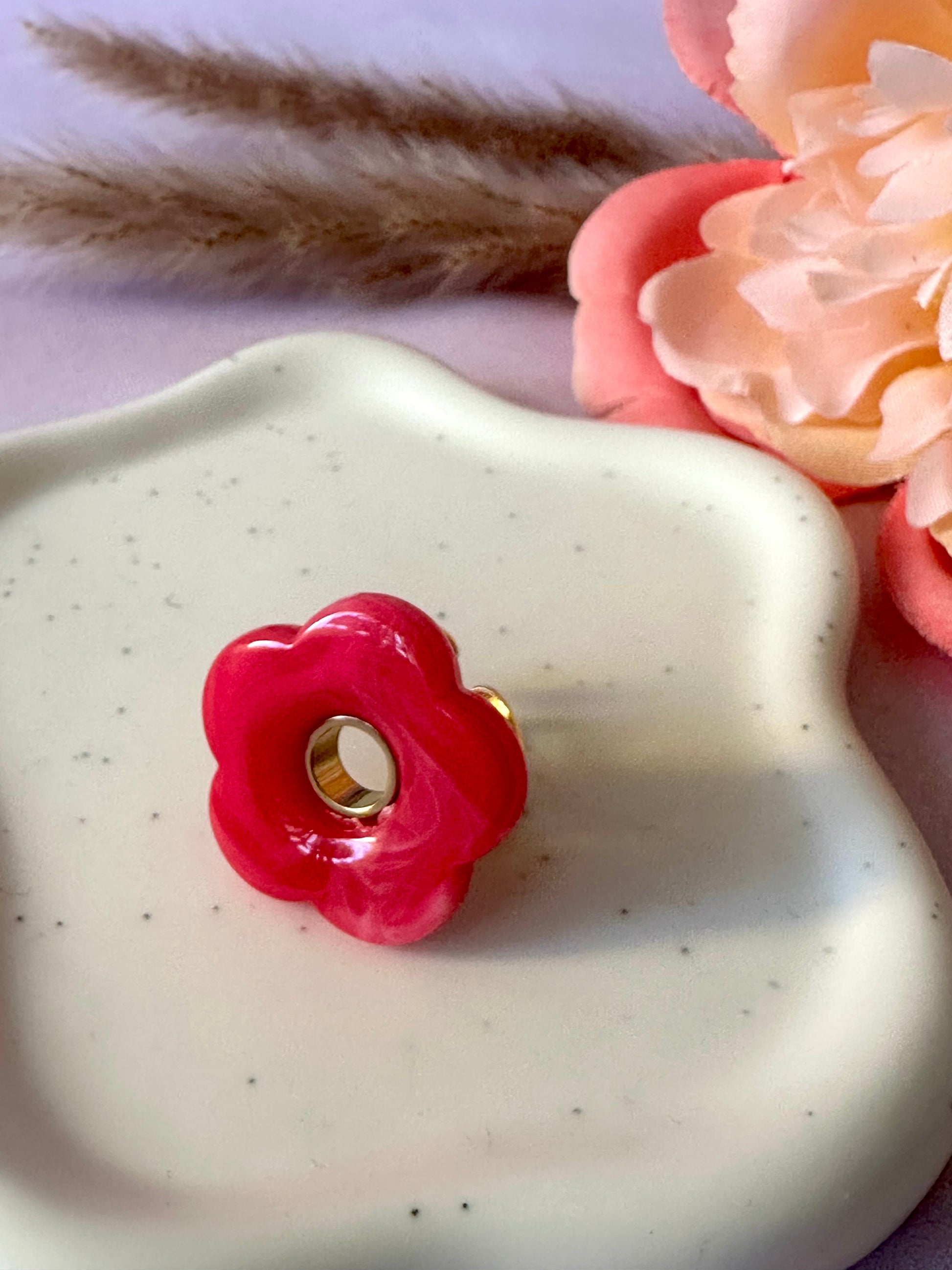 Bague grosse fleur FLORE - Camilmari Bijoux - Rose