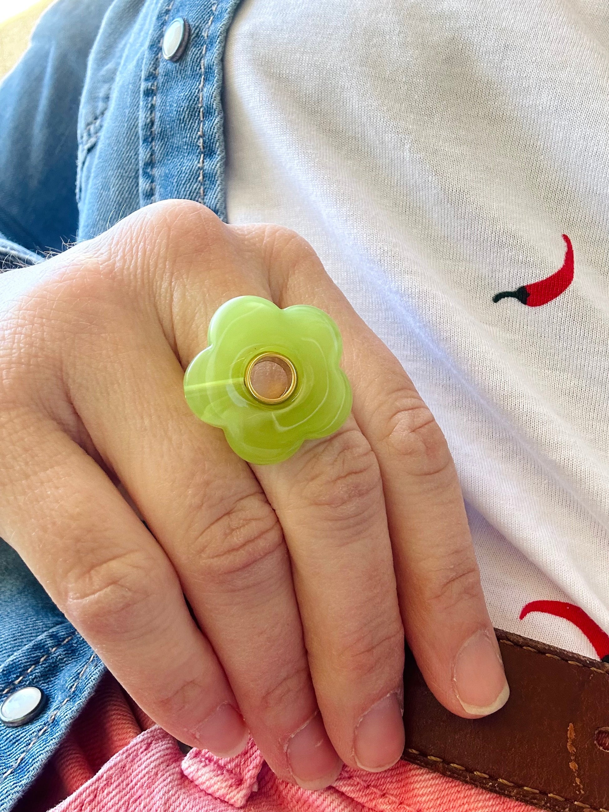 Bague grosse fleur FLORE - Camilmari Bijoux - Rose