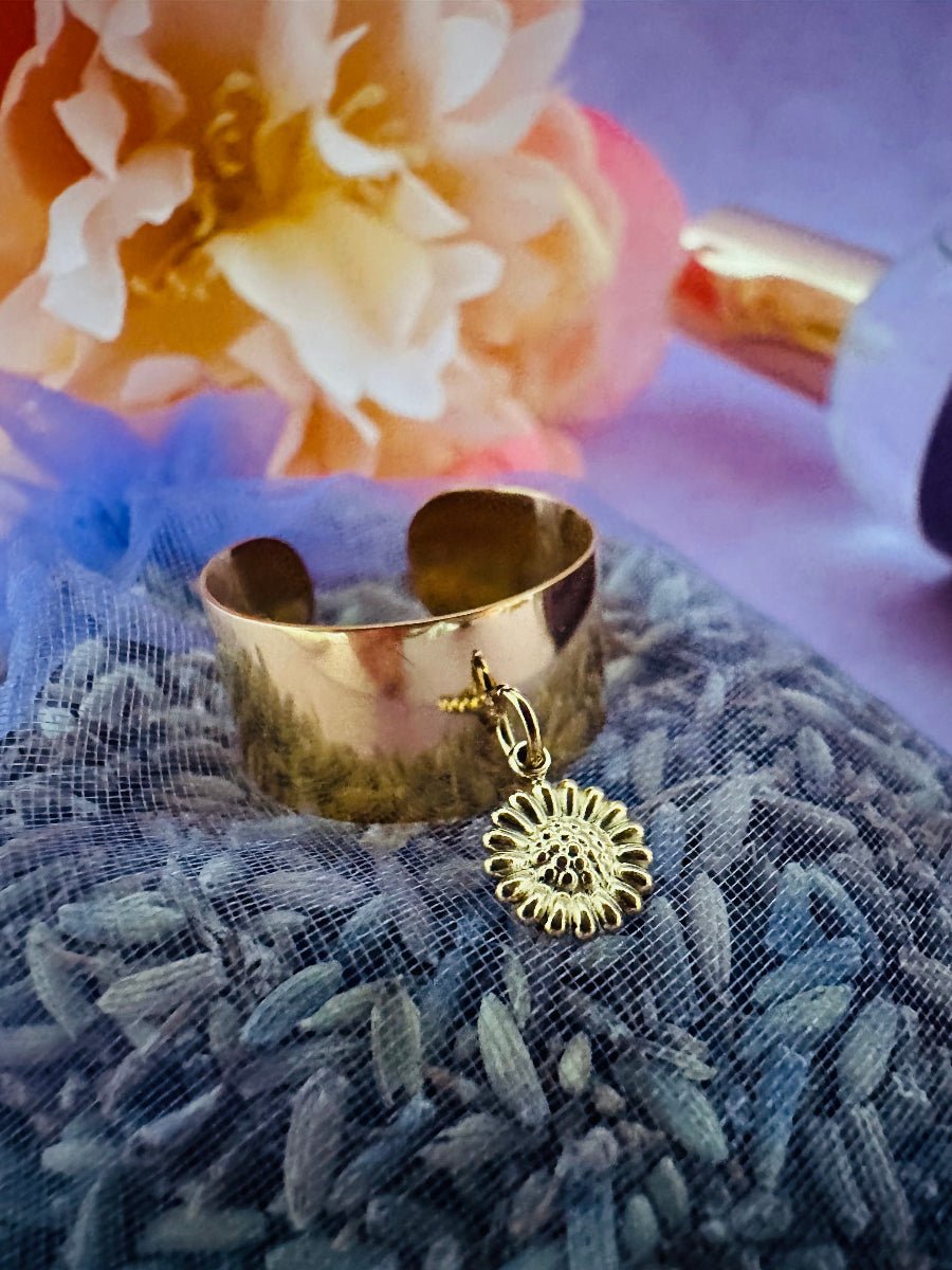 Bague médaillon LIORA - Camilmari Bijoux - Tournesol