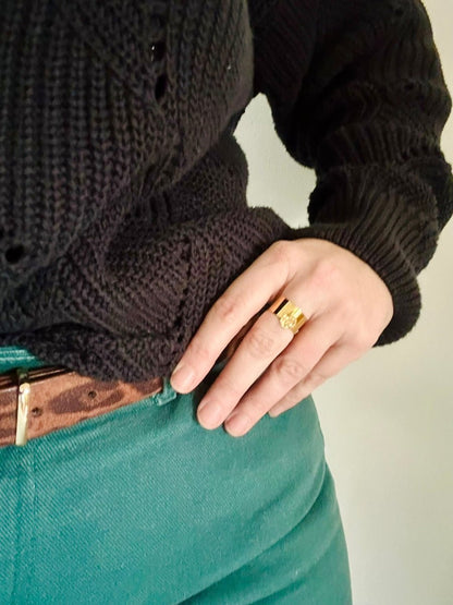 Bague médaillon LIORA - Camilmari Bijoux - Trèfle