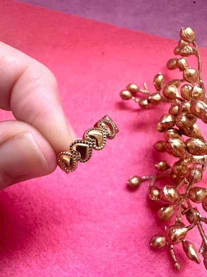 Bague MÉLODIE – Bague cœurs dorée en acier inoxydable réglable - Camilmari Bijoux - 