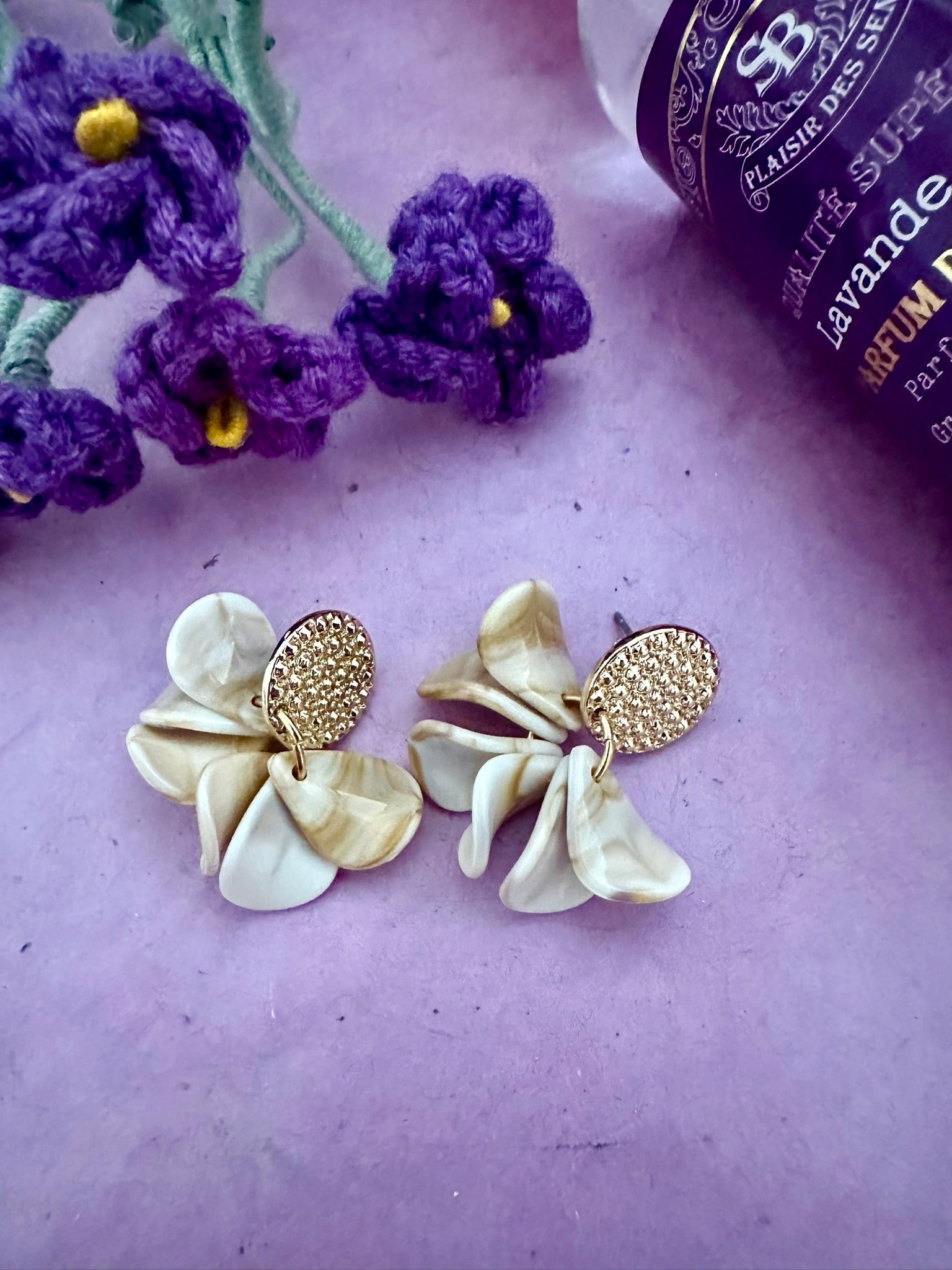 Boucles d'oreilles beige IDA - Camilmari Bijoux - 