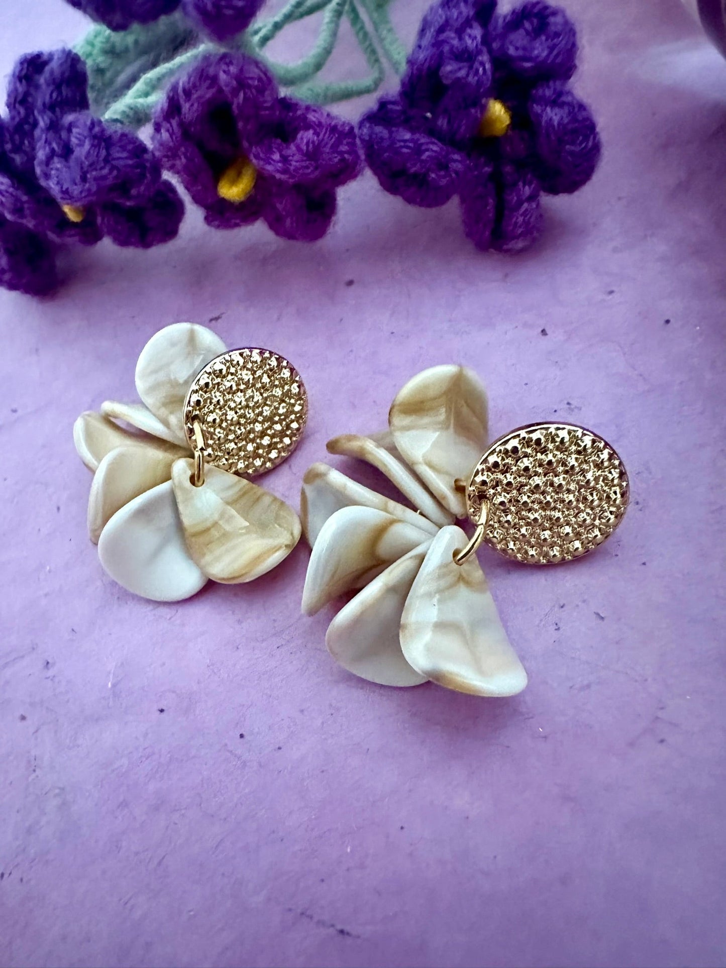 Boucles d'oreilles beige IDA - Camilmari Bijoux - 