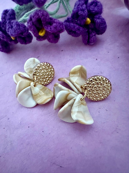 Boucles d'oreilles beige IDA - Camilmari Bijoux - 