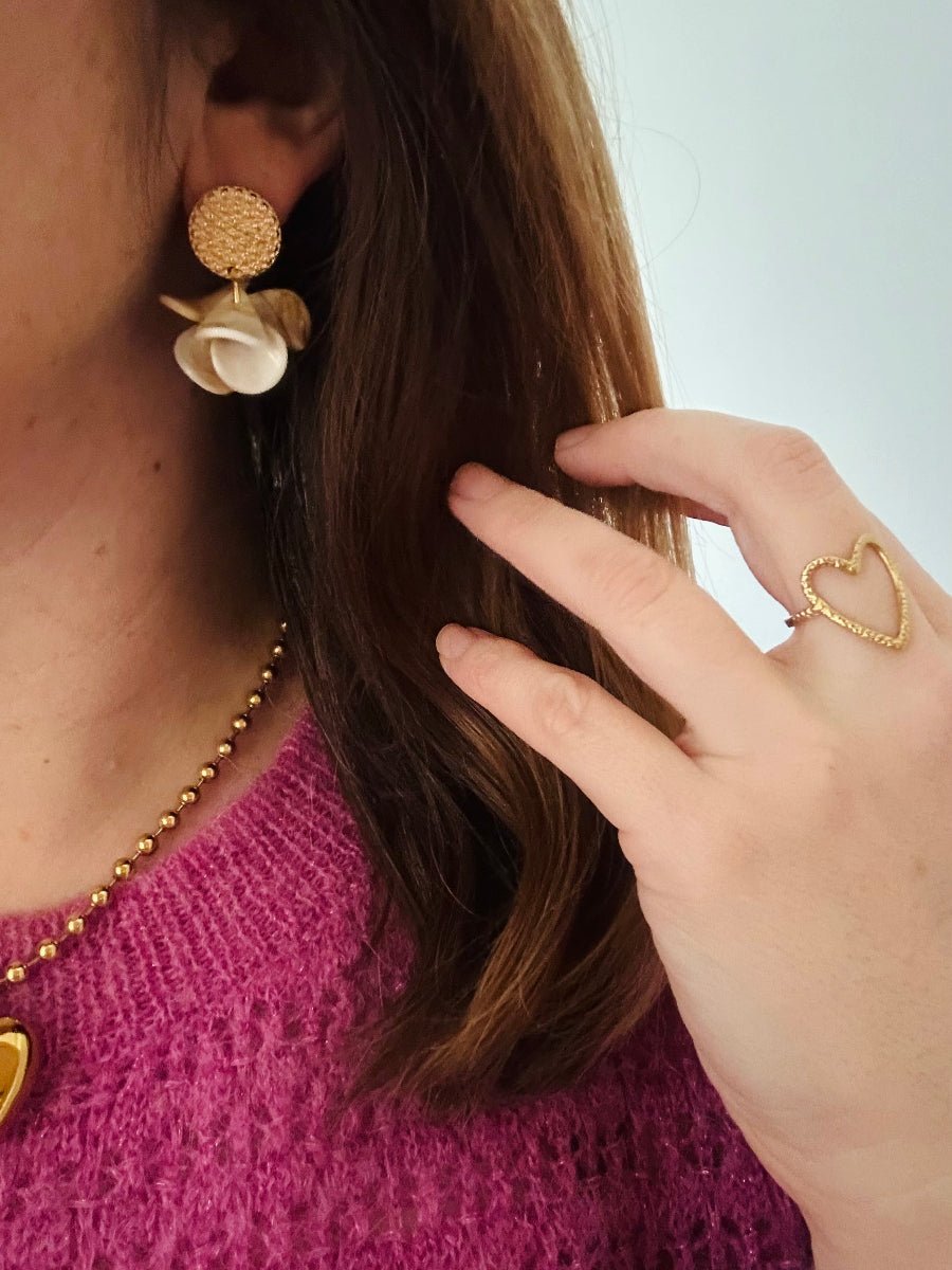 Boucles d'oreilles beige IDA - Camilmari Bijoux - 