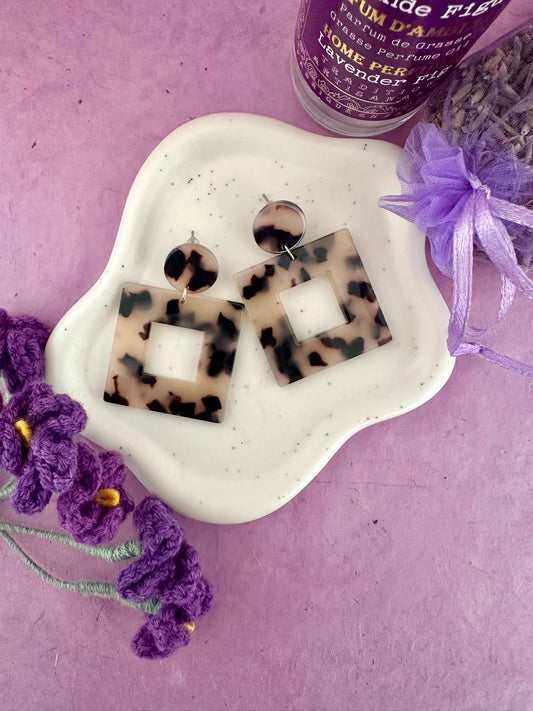 Boucles d’oreilles carrées léopard ALBA - Camilmari Bijoux - 