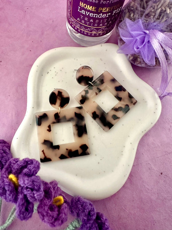 Boucles d’oreilles carrées léopard ALBA - Camilmari Bijoux - 