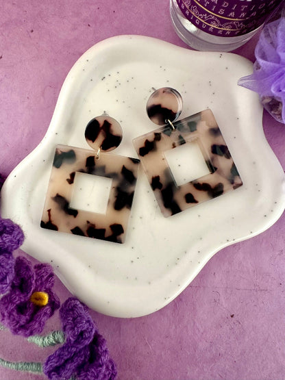 Boucles d’oreilles carrées léopard ALBA - Camilmari Bijoux - 