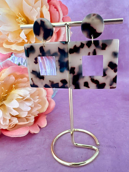 Boucles d’oreilles carrées léopard ALBA - Camilmari Bijoux - 