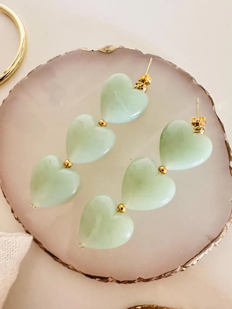 Boucles d’oreilles coeurs SARAH – Boucles d'oreilles trois cœurs - fait main - Camilmari Bijoux - Clou d'oreille percée