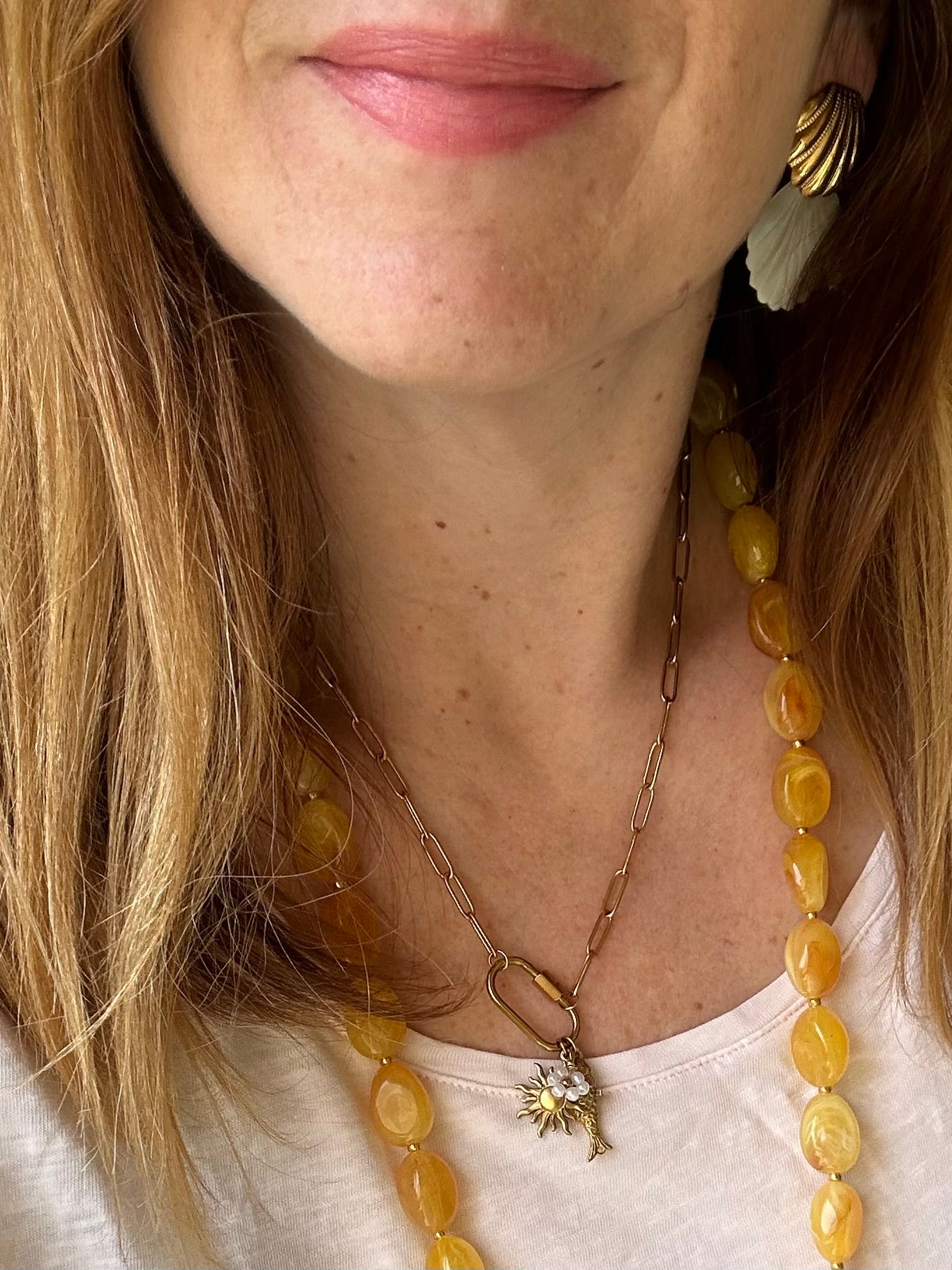 Boucles d’oreilles coquillage nacre MALDIVES - Camilmari Bijoux - 
