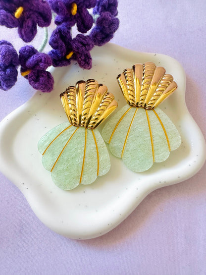 Boucles d’oreilles coquillages pendantes NOUMEA - Camilmari Bijoux - Violet lilas