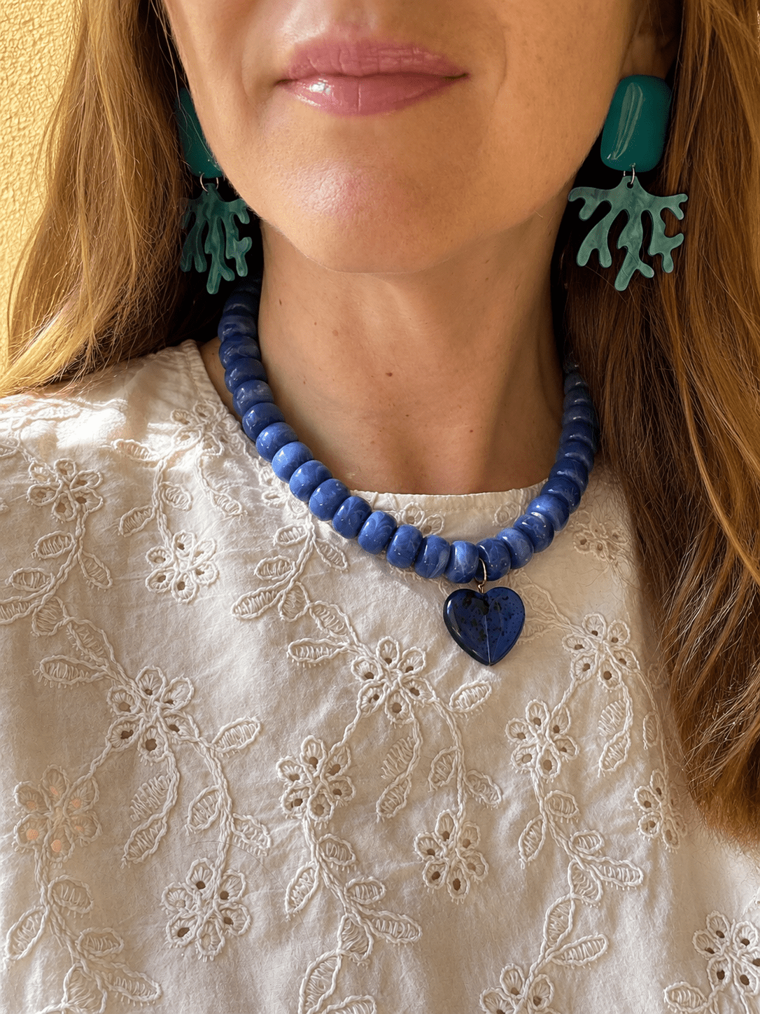 Boucles d'oreilles corail CALYPSO - Camilmari Bijoux - Bleu outremer