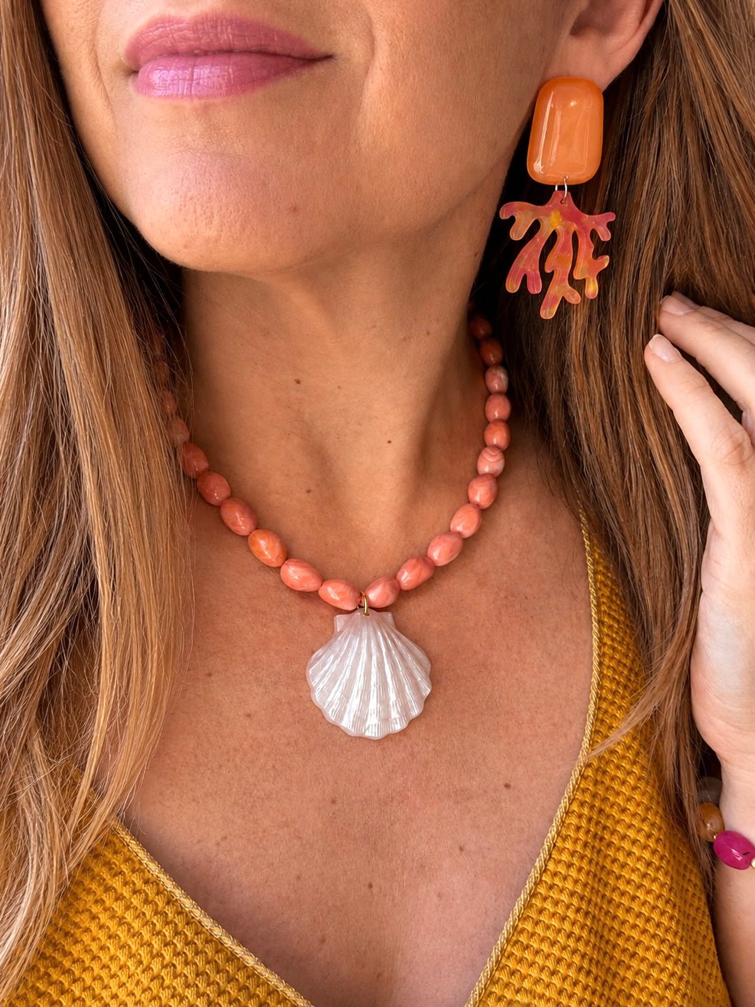 Boucles d'oreilles corail CALYPSO - Camilmari Bijoux - Bleu outremer