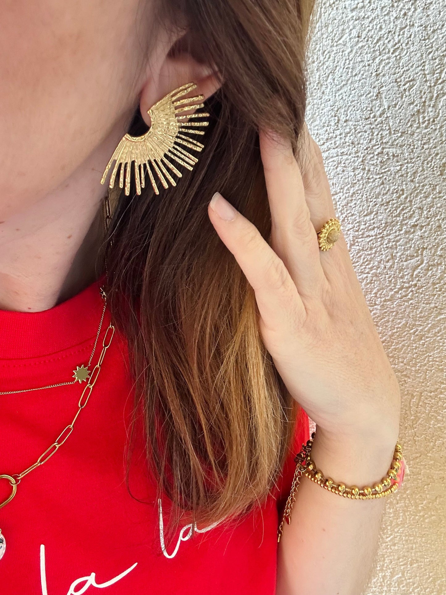 Boucles d'oreilles demi soleil SOL - Camilmari Bijoux - 