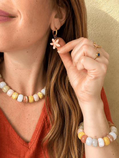 Boucles d'oreilles étoile de mer AZUR - Camilmari Bijoux - Rose clair