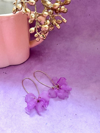 Boucles d’oreilles EVA – Dormeuses élégantes à pétales colorés - Camilmari Bijoux - Argentées +pétales