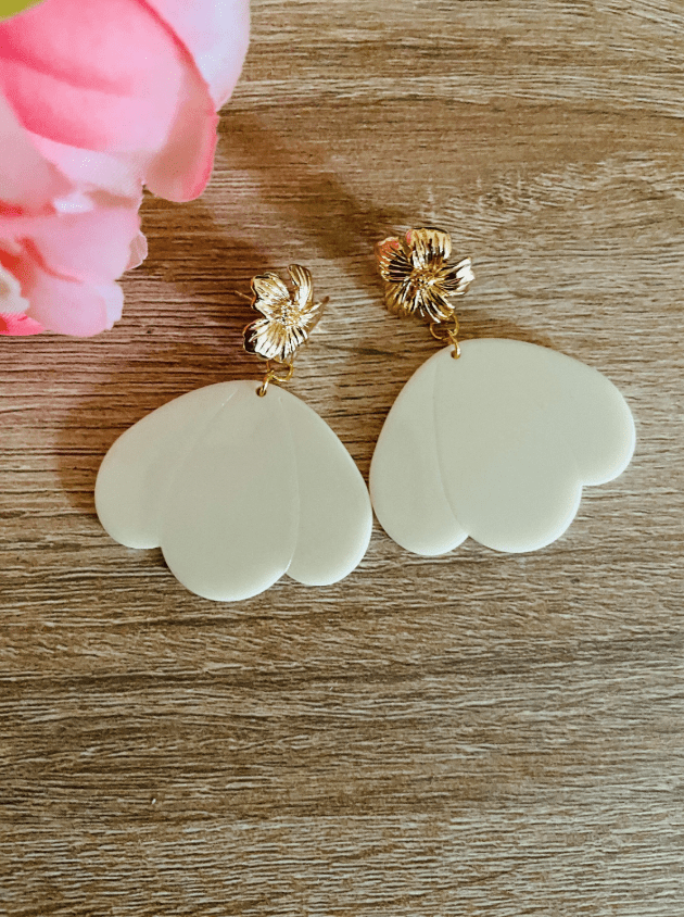 Boucles d’oreilles fantaisie GLORY – Glamour et élégance - Camilmari Bijoux - Clou d'oreille fleur diamètre 17 mm