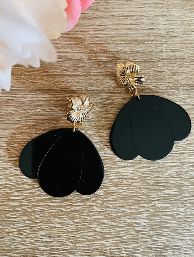 Boucles d’oreilles fantaisie GLORY – Glamour et élégance - Camilmari Bijoux - Clou d'oreille fleur diamètre 17 mm