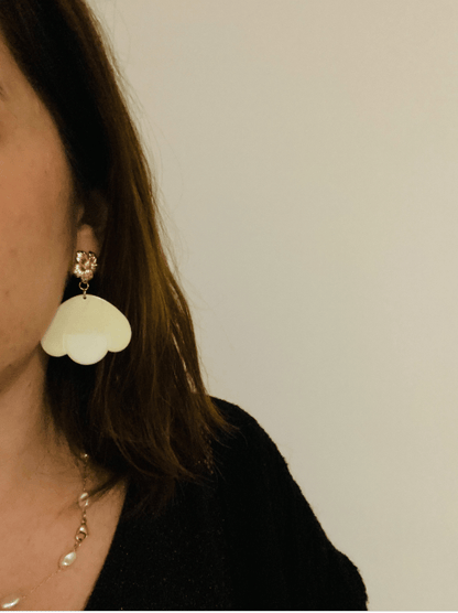 Boucles d’oreilles fantaisie GLORY – Glamour et élégance - Camilmari Bijoux - Clou d'oreille fleur diamètre 17 mm