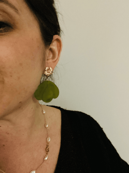 Boucles d’oreilles fantaisie GLORY – Glamour et élégance - Camilmari Bijoux - Clou d'oreille fleur diamètre 17 mm