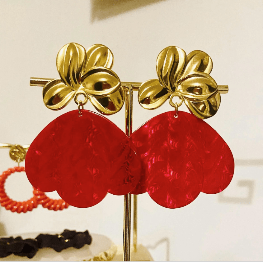 Boucles d’oreilles fantaisie GLORY – Glamour et élégance - Camilmari Bijoux - Clou d'oreille fleur diamètre 17 mm